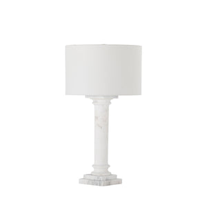 Zeno Marble Antique Brass Drum Shade Table Lamp | Gabriella White - SCH-175684