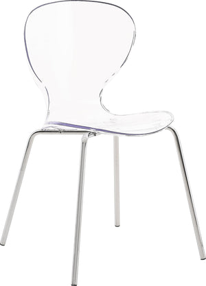 Clarion Chrome Lucite Seat And Metal Base Dining Chair (Set of 2) | Meridian Furniture - 771-C