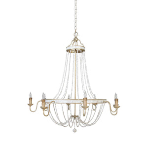 Corinna Metal Champagne Silver Chandelier | Gabriella White - SCH-153135
