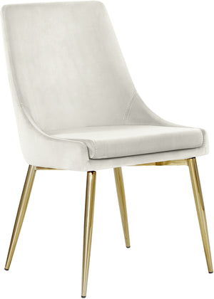 Karina Cream Velvet Upholstered Dining Chair (Set of 2) | Meridian Furniture - 783Cream-C