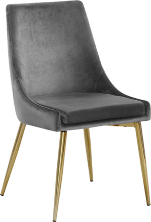 Karina Grey Velvet Upholstered Dining Chair (Set of 2) | Meridian Furniture - 783Grey-C