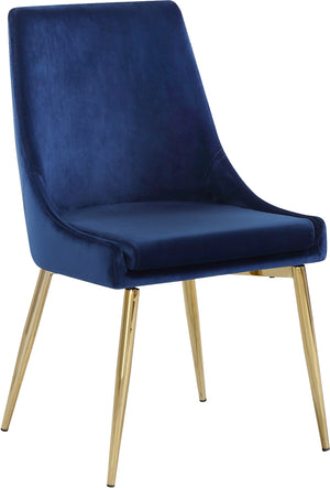 Karina Navy Velvet Upholstered Dining Chair (Set of 2) | Meridian Furniture - 783Navy-C