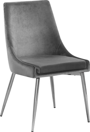 Karina Grey Velvet Upholstered Dining Chair (Set of 2) | Meridian Furniture - 784Grey-C