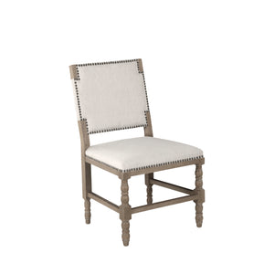 Tyson Sunbrella Acrylic Oak Dining Chair - Burnished Linen Dove | Gabriella White - SCH-592-S300-F03