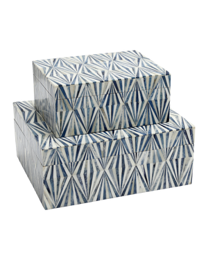 Colter Blue Box Set of 2 | Currey & Co - 1200-1135