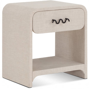 Medley Cream Linen Textured End / Side Table | Meridian Furniture - 799Cream-NS