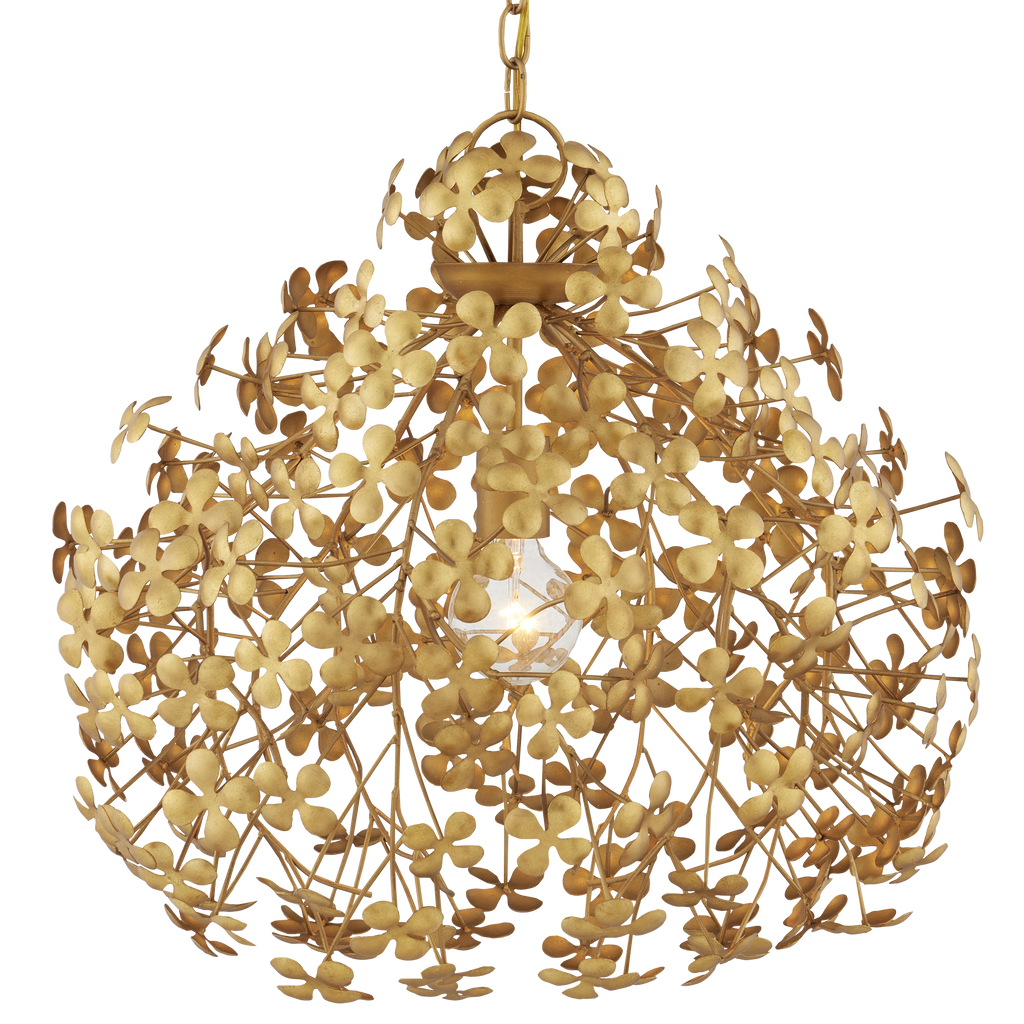 Currey & Company Cloverfield 23" Gold 1-Light Pendant