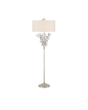 Forget-Me-Not Silver Floor Lamp | Currey & Co - 8000-0169