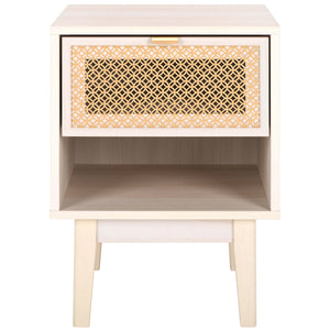 Safavieh Ceu 1 Drawer Night Stand - White / Gold