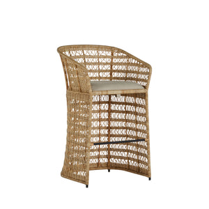 Libby Natural Rattan Metal Sloping Arms Bar Stool - Dark Gray | Gabriella White - SCH-166345