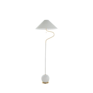 Lombard Plaster White Brass Bell Top Floor Lamp | Gabriella White - SCH-175387