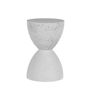 Darley Cast Stone Round Outdoor Pedestal Side Table - Natural Stone | Summer Classics - 1418101