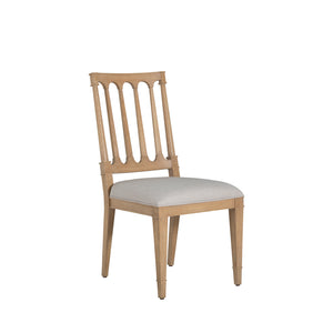 Mathis Wood Sculpted Back Dining Side Chair - Rustic French Oak | Gabriella White - SCH-175995