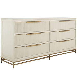 Riggs Wood Dresser - 6 Drawers, Distressed Antique White | Gabriella White - SCH-175425