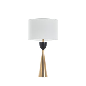 Rome Metal Matte Gold Brass Table Lamp - 30.75 in. H, Black | Gabriella White - SCH-175401
