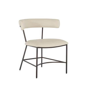 Matlock Metal Faux Leather Dining Chair - White Dark Bronze | Gabriella White - SCH-175625