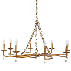 Carrie Metal Antique Gold Candle Chandelier | Gabriella White - SCH-153760