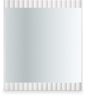Modernist White Wood Veneer And Stainless Steel Base Mirror | Meridian Furniture - 801White-M