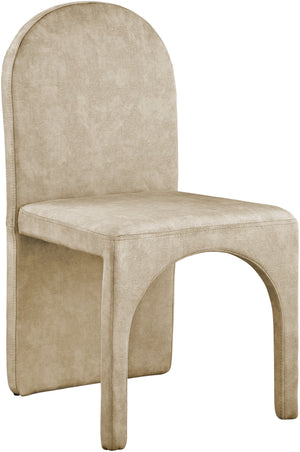 Summer Beige Velvet Upholstered Dining Side Chair (Set of 2) | Meridian Furniture - 803Beige-SC