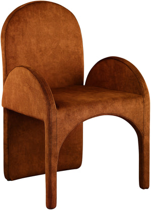 Summer Cognac Velvet Upholstered Dining Arm Chair (Set of 2) | Meridian Furniture - 803Cognac-AC