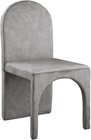Summer Grey Velvet Upholstered Dining Side Chair (Set of 2) | Meridian Furniture - 803Grey-SC