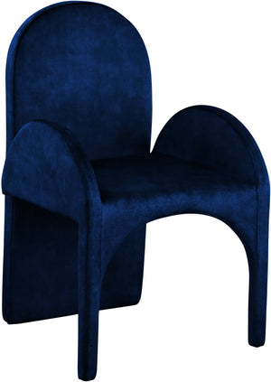 Summer Navy Velvet Upholstered Dining Arm Chair (Set of 2) | Meridian Furniture - 803Navy-AC