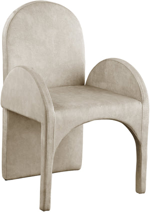 Summer Stone Velvet Upholstered Dining Arm Chair (Set of 2) | Meridian Furniture - 803Stone-AC