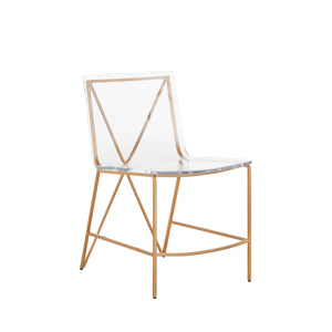 Johnson Iron Acrylic Dining Chair - Antique Gold | Gabriella White - SCH-155390