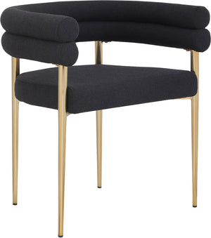 Brielle Black Boucle Fabric Upholstered Dining Chair (Set of 2) | Meridian Furniture - 804Black-C