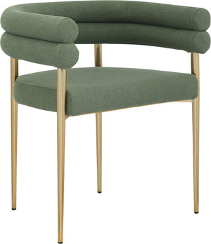 Brielle Green Boucle Fabric Upholstered Dining Chair (Set of 2) | Meridian Furniture - 804Green-C