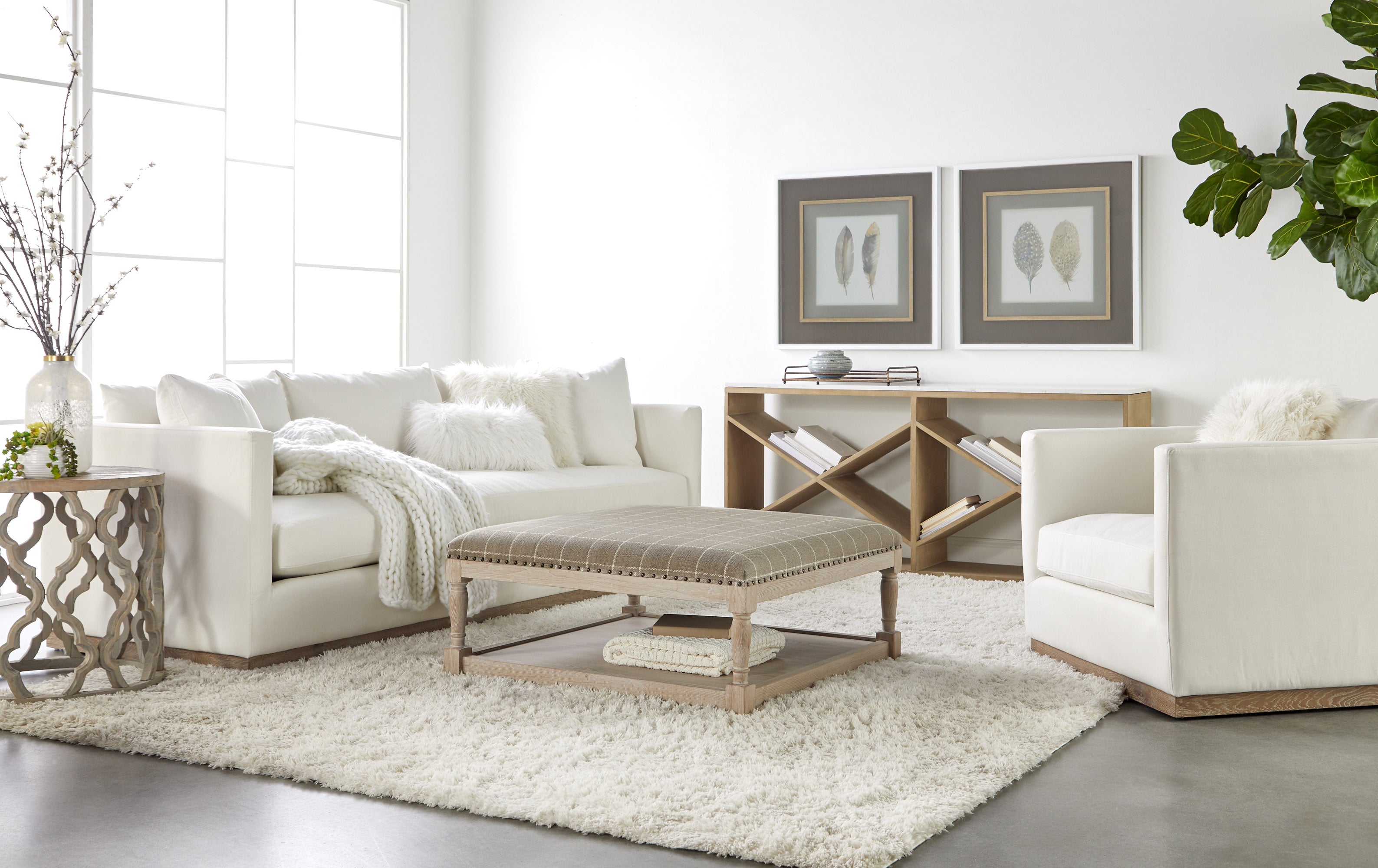 Table 8080 Cellar Console Table | Essentials For Living - 8080.SGRY-OAK/WHTQ