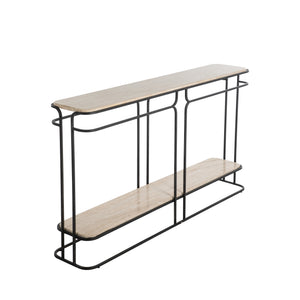 Louise Metal Rectangle Frame Console Table - Black | Gabriella White - SCH-170140