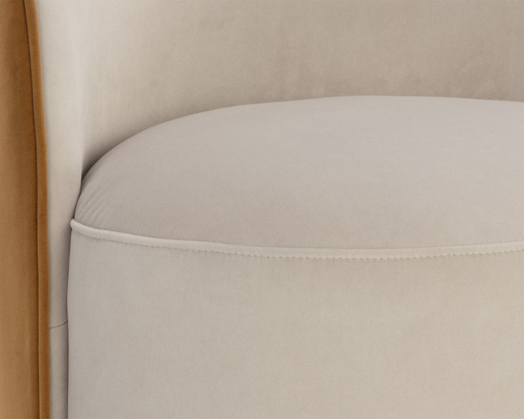 Cavoli Swivel Dining Chair - Meg Taupe / Meg Gold | Sunpan Furniture - 109915