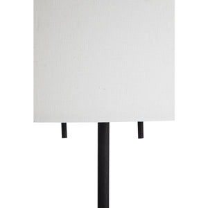Charta Resin Black Base Drum Shade Floor Lamp | Gabriella White - SCH-175473