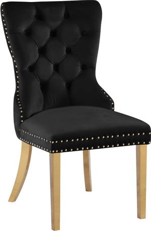 Carmen Black Velvet Upholstered Dining Chair (Set of 2) | Meridian Furniture - 812Black-C