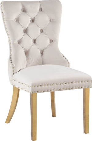 Carmen Cream Velvet Upholstered Dining Chair (Set of 2) | Meridian Furniture - 812Cream-C