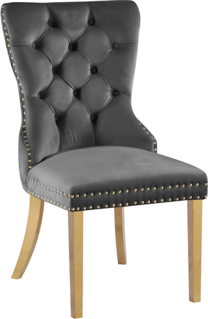 Carmen Grey Velvet Upholstered Dining Chair (Set of 2) | Meridian Furniture - 812Grey-C