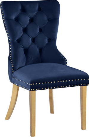 Carmen Navy Velvet Upholstered Dining Chair (Set of 2) | Meridian Furniture - 812Navy-C