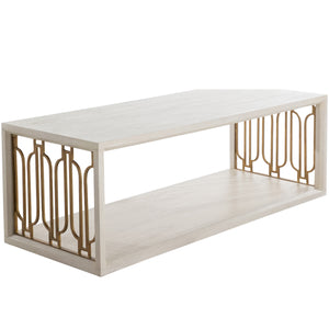 Ainsworth Mindi Rectangle Frame Coffee Table - White and Ivory | Gabriella White - SCH-170205
