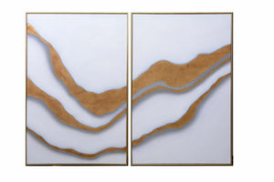Gold Abyss (Set Of 2) - 40" X 60" - Gold Floater Frame | Sunpan Furniture - A0190