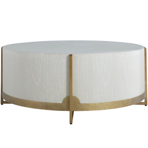 Clifton Mindi Veneer Round Coffee Table - White Cerused | Gabriella White - SCH-163255