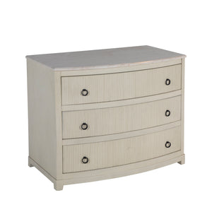 Rosalyn Wood Marble Top Chest - 3 Drawers, Antique Ivory | Gabriella White - SCH-167220