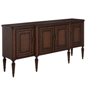 Mathis Wood Sideboard - 3 Shelves, Rustic Antique Oak | Gabriella White - SCH-176051