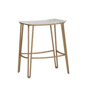 Pierce Iron Acrylic Double-Line Counter Stool - Antique Gold Clear | Gabriella White - SCH-155410