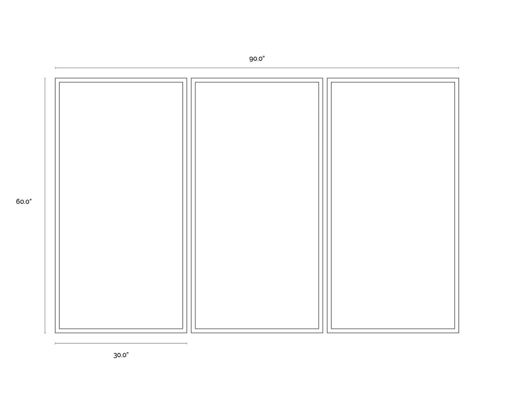 Meditation (Set Of 3) - 30" X 60" - Silver Floater Frame | Sunpan Furniture - A0366