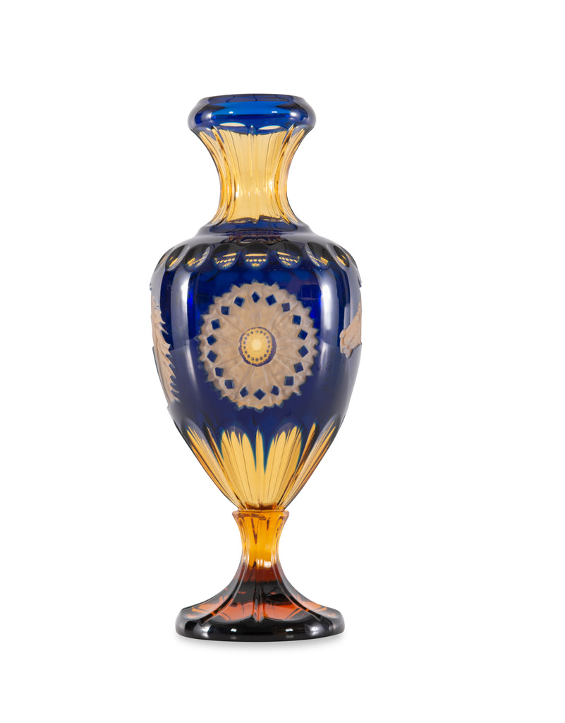 Amber And Blue Crystal Vase | Maitland Smith - 8362-21