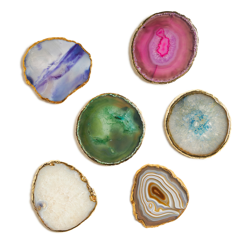 Agate Coasters With Gold Trim | Maitland Smith - 8380-12