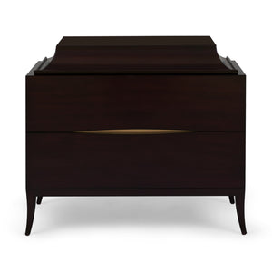 Silk-Cut Nightstands - Java Cafe Varnish/Italian Silver Leaf  | Christopher Guy - 84-0020