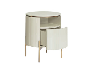 Paloma End Table - High Gloss Cream | Sunpan Furniture - 108336