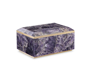 Large Amethyst Box With Brass | Maitland Smith - 8475-11